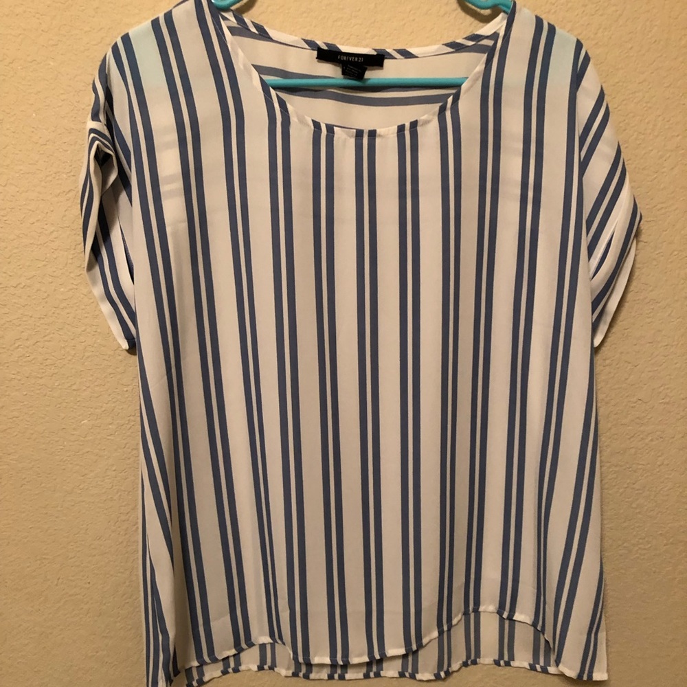 Blue striped top